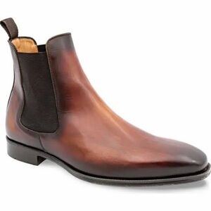 Men's Mezlan Cervantes Cognac Brown Leather Chelsea Boots